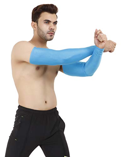 Image of NEVER LOSE Printed Arm Sleeves for Men & Women, Stretchable Breathable Compression Sports Sleeves for Gym, Cycling, Running, Driving & Outdoor Activities (Pack of 2 Pairs)