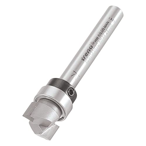 Trend 46/911X1/4TC Professional Bearing Guided Trimming Router Cutter Bit, Tungsten Carbide Tipped, Silver, 1/4-in Shank