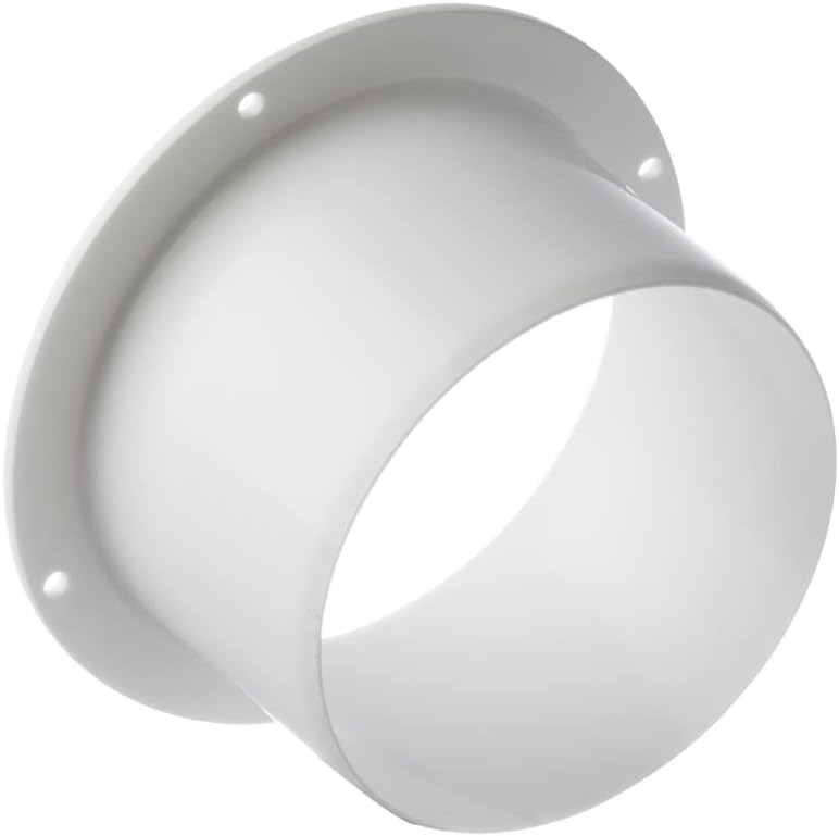 Ø 100mm / 4'' Inlet Flange White Plastic Ventilation Ducting Pipe Wall Plate Spigot
