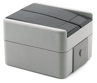 Doppio deviatore 2 poli grigio IP44 10 AX 250 V