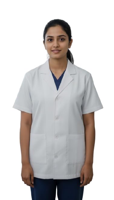 Half Sleeves Lab Coat for Women | Professional Lab Coat | Durable & Comfortable | Lightweight & Breathable Fabric | Anti-Wrinkle | Ideal for Medical, Science & Laboratory Use-image-21