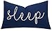 EURASIA DECOR DecorHouzz Sleep Sentiment Embroidered Pillow Cover Cushion Cover Pillow Cases Throw Pillow Decorative Pillow Wedding Birthday 12"x20" (Navy)