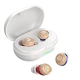 Amplificateur De Son Rechargeable Amplificateur de son auditif Invisible Avec Portable Boîtier De Chargement, lot de 2 (noir)