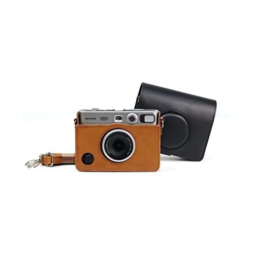 Image of Breatoi Protective Camera Case for Mini EVO Horizontal PU Leather Bag with Adjustable Shoulder Strap-Brown