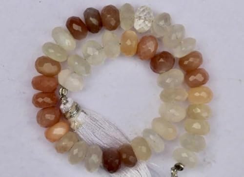Perles de pierre de lune naturelle 8-9mm pour fabriquer un collier unique à offrir en cadeau - 2