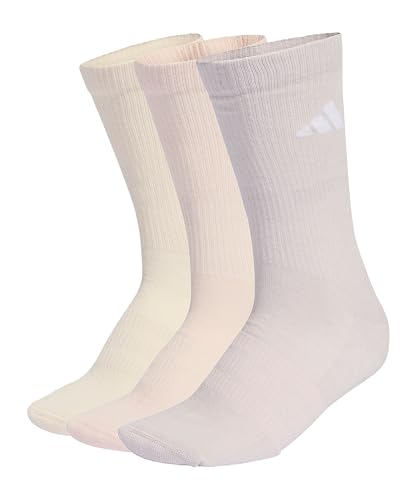 adidas Unisex - Adulto CUSHIONED SPORTSWEAR CREW SOCKS 3 PAIR PACK, wonder white/wonder quartz/ice purple, 42-45