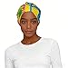 Pre-Tied Headscarf Hat for Streetwear Beach, Women Ladies 80S 90S Fashion Style Geometric Colorful Art Headgear Elastic Sleep Hats, Black Women Headwrap