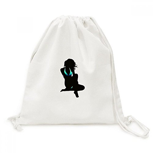 Sac à cordon en toile imprimé bikini élégant pour femme léger et pratique