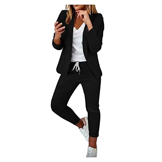 Tailleur Femme Chic et Elegant,2025 Blazer Femmes à Manches Longues Veste mi Saison Grande Taille Couleur Unie Bureau d'affaires avec Boutons Revers Manteau Jacket Costume de Travail Pas Cher
