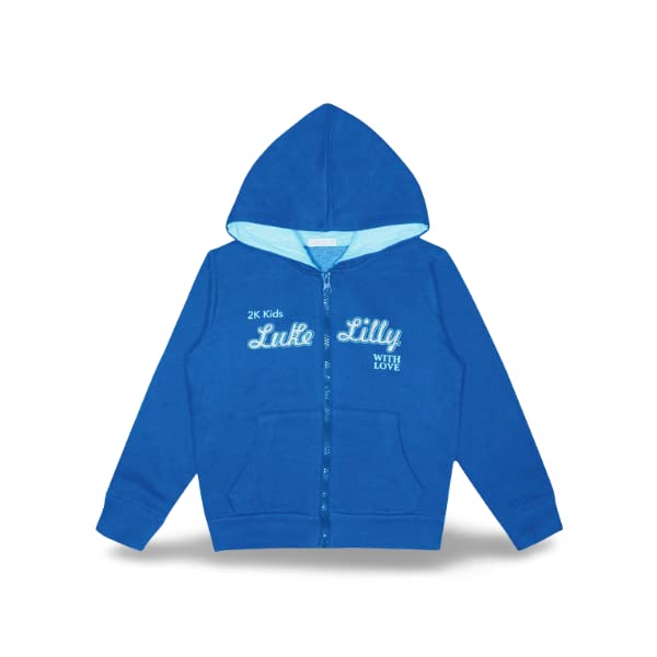 Luke and LillyBoys Printed Hood with Zip Full Sleeve - Blue