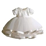 [SR3QW] 女の子 フォーマル 子供 ドレス 女の子 キッズ ピアノ 発表会 ドレス 白 フォーマル パール付き 130cm ワンピース パーディー ドレス 上品 エレガント ジュニア ドレス 演奏会 お祭り 花見 ラウンドネック ロングドレス