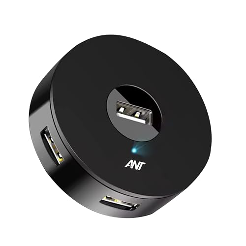 Ant Booster 422 USB Hub 3.0, 4-Port Round USB Splitter – High-Speed 5Gbps Data Transfer, Fast Charging, Portable & Compact Design for Laptop, PC, MacBook, Windows, and More