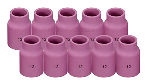 Image of RIVERWELD TIG Gas Lens Alumina Nozzle 53N87 12# 3 /4 inch 19.5mm Orifice 10pcs