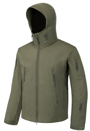 Men's Softshell Jacket Fleece Windproof Waterproof Thermal Tactical Coat Outdoor Jacket Hiking Camping