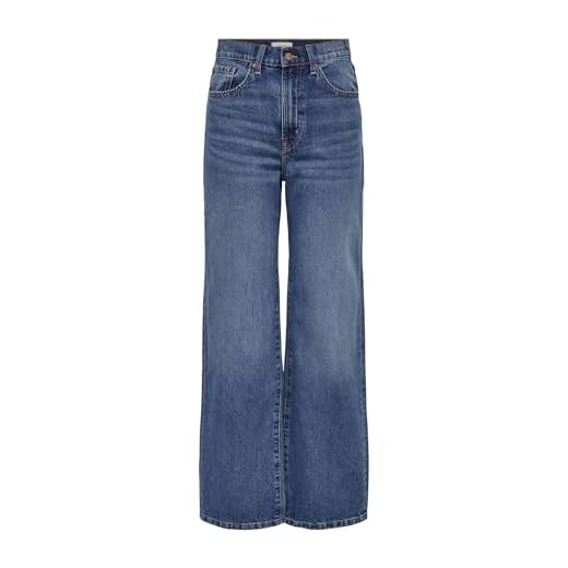 ONLY ONLHOPE Ex HW Wide DNM ADD465 Noos Jeans, Medium Blue Denim, 27W / 30L da Donna