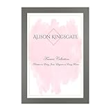 Alison Kingsgate Sleek A5 Picture Frame - Engineered Wood with Shatterproof Perspex Front -Perfect for Photos, Posters, Certificates -Suitable for Wall Mount or Tabletop Display - Dark Grey - Image 1