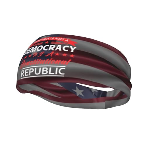 America is Not A Democracy It's A Constitutional Republic Sports Sweatband Fashion Headband Wristband for Workout Sports9