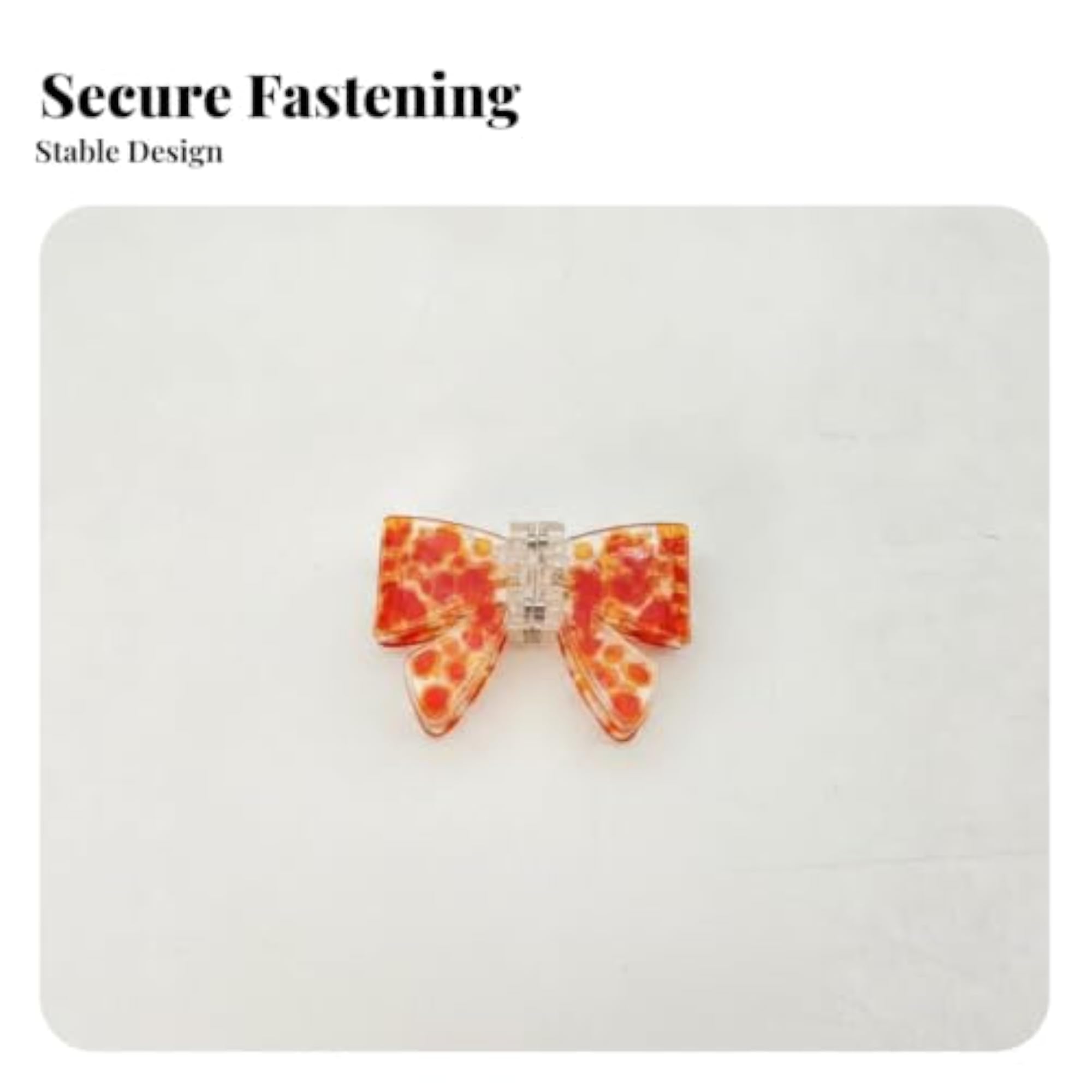 Glossy Bow Clip Looped Tails Translucent Bow Clip