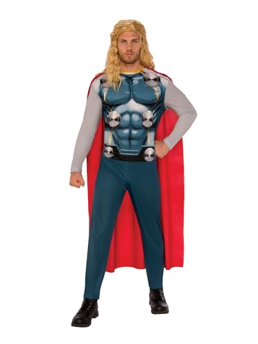 Rubies Disfraz Thor para adultos, hombres y mujeres, Jumpsuit impreso y capa, Talla M, Traje básico, Licencia Oficial Marvel para Carnaval, despedidas, cosplay y fiestas
