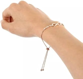 Shining Diva Fashion Endless Love Crystal Infinity Bracelet for Women CZ Diamonds Latest Stylish Adjustable Charm Tennis Bracelet for Girls