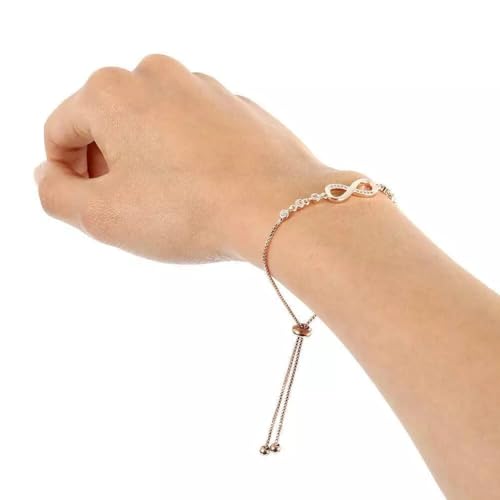 Shining Diva Fashion Endless Love Crystal Infinity Bracelet for Women CZ Diamonds Latest Stylish Adjustable Charm Tennis Bracelet for Girls