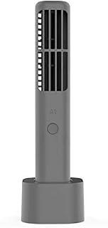Y-LKUN USB Fan Oscillating Tower Fan, Electric Bladeless Fan Portable Cordless USB Charging Handheld Fan Cooler No Leaf Handy Fan Black Portable Smart