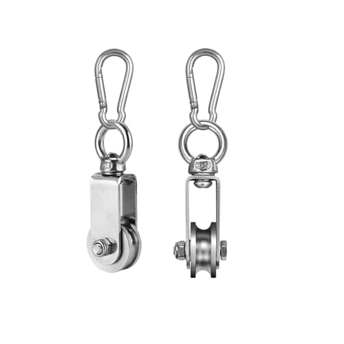 Poulies pivotantes inox pour éviter la torsion des câbles de gym lot de 2
