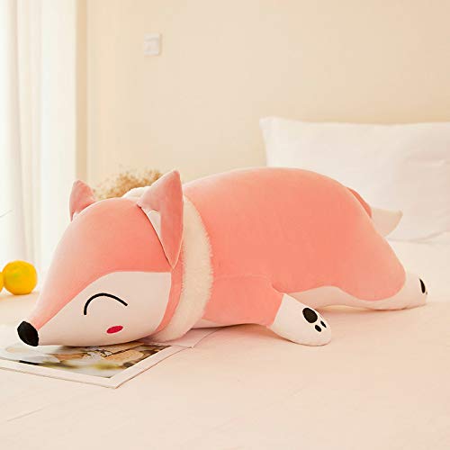 Kawaii Volpe Peluche Giocattoli Carino Morbido Volpe Cuscino Peluche Animali Bambola Cuscino Per Dormire Per Le Ragazze Bambini Regalo Di Compleanno 90 cm Rosa