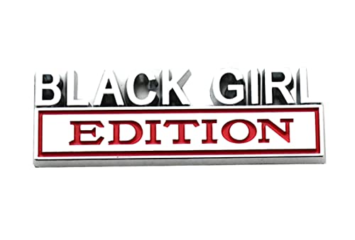 Image of SSDD CH-Black Girl Edition Emblem 3D Fender Badge Car Truck Decal Replacement for F150 F250 F350 Chevy Silverado 1500 2500 Chevrolet C10 C15 (Chrome /Red)