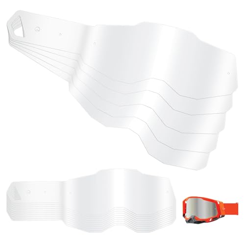 Goggle Tear Offs for 100 Percent RC2/AC2/ST2 Goggles, Standard Tear Off for Strata 2 / Racecraft 2 / Accuri 2 Generation 2 Goggle Systems, Lens Protection for Dirt Bike & Motocross, 25 Pack
