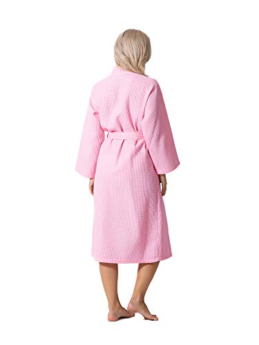 Turkish Linen Waffle Knit Lightweight Kimono Spa & Bath Robes for Women - Quick Dry - Soft