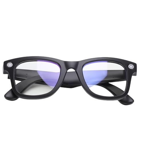 Generic AIカメラとBluetoothを備えたスマートメガネ、ビデオと写真、翻訳、音声アシスタントとオープンイヤーオーディオを備えた男性と女性用カメラメガネ、コールと音楽用のビデオメガネ (青色のライト)