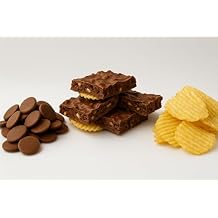 Chocolate Covered Potato Chips Bark Crunchy Sweet & Salty Snack Milk & Dark Chocolate Options Gourmet Candy Bark in 4oz Sampler, 8oz, or 1lb 8oz, Milk Chocolate