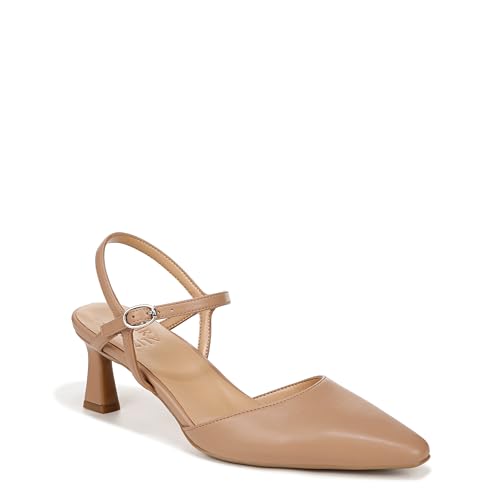 Naturalizer Womens Tara Pointed Toe Kitten Heel Ankle Strap Pump Taupe Beige 10 M