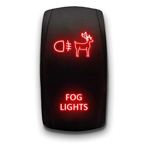Fog Lights - Red - Stark 5-PIN Laser Etched LED Rocker Switch Dual Light - 20A 12V ON/Off Cover