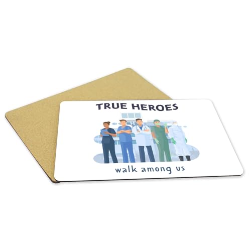 Sets de table souples en liège True Heroes format 39,5x28,5 cm blanc - 5