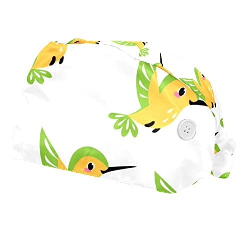 Chapeaux de Travail Unisexe avec Motif d'oiseaux Mignons - Lot de 2 Casquettes