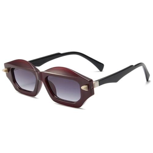 Lunettes de soleil oeil de chat femmes et hommes retro tendance rivets degrade bicolore