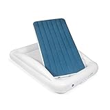 Bi-Comfer Kids Inflatable Toddler Travel Bed with 2-Sided Safety Bumper, Portable Air Mattress for Kids,Blow Up Mattress with Air Pump and Storage Bag for Indoor/Outdoor Camping,Travelling,Navy Blues