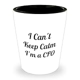 Yourpicks24 Funny CFO Gifts from Friends for CFO, I Can't Keep Calm I'm A CFO Shot Glass Birthday Celebrations, White Ceramic 1.5oz Capacity, CFO Gift Ideas -  Gearbubble