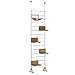 PawHut 108" Floor-to-Ceiling Adjustable Staggered Climbing Cat Tree Tower