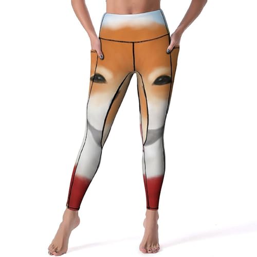 Leggings fitness gym Shiba Inu pantalon sport yoga taille haute S