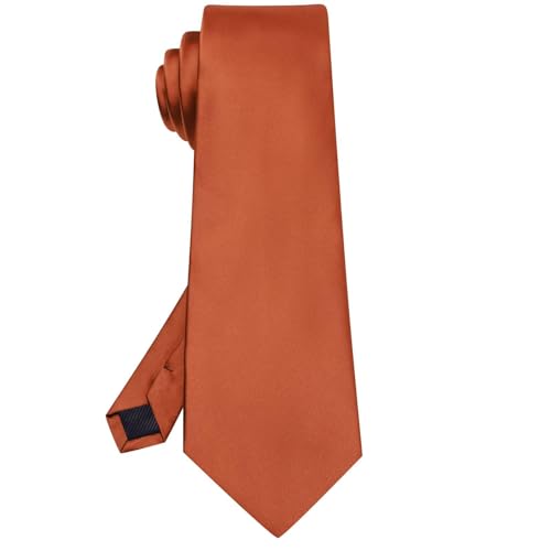 Image of Hi-Tie Men's Extra Long Solid Satin Tie Set 63 Inch /70 Inch Formal Necktie