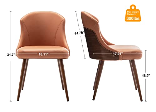 Allfonis Dining Chairs Modern Style Indoor Kitchen Chair, Comfortable Living Room Chairs With Metal Legs, Upholstered Chairs 1 Pcs, Orange… #TOP1