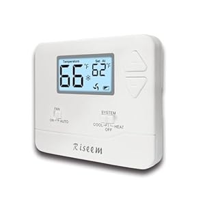 Non-Programmable Wall Thermostat for Home Single-Stage Systems, 1 Heat/1 Cool, Easy DIY, White Backlight