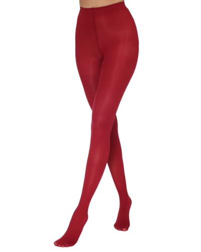 Image of Luxdovi Women Ultra Soft 50 Denier Silky Tights Semi Opaque Solid Color Pantyhose High Waist Footed Stockings