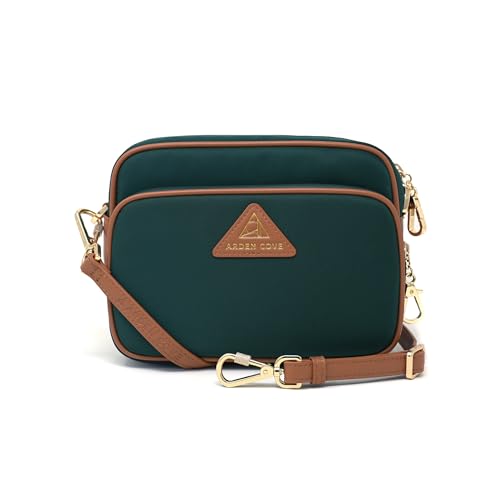 Womens Anti-Theft Water-Proof Travel Crossbody Bag with Slash-Resistant Faux Leather & Locking Clasps Strap