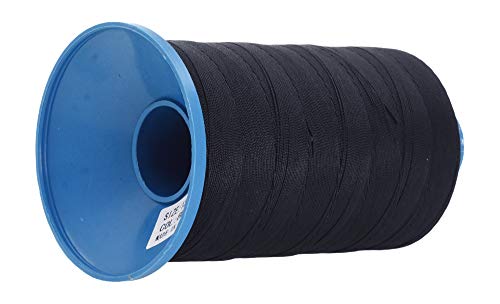 Mandala Crafts Tex 135 Bonded Nylon Thread For Sewing - 1250 Yds T135 Heavy Duty Black Nylon Thread Size 138 420 D Upholstery Thread For Leather Jeans Weaving #TOP1