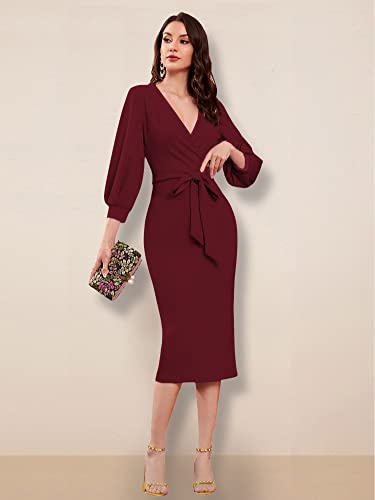 Image of rosery paris Women V Neck fulls Sleeve one Piece Formal Black Floral Western one piece Knee-Length Dress