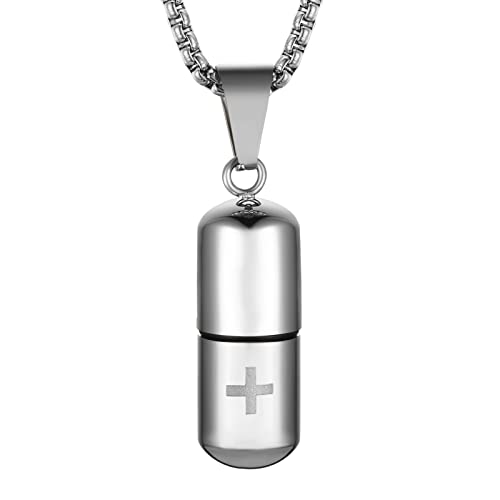 Scddboy Urn Necklace For Ashes,Keepsake Cremation Jewelry For Human,Capsule Pill Necklace For Ashes #TOP15